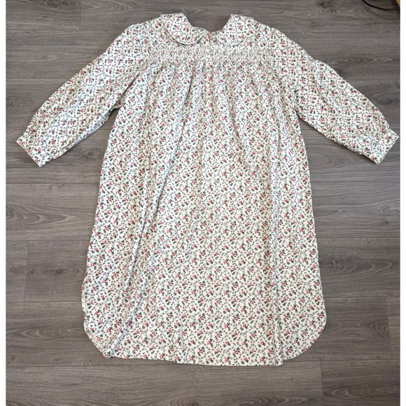 Vintage Cottagecore Floral Flannel Nightgown Peter Pan Collar Prairie XL 2X - Picture 1 of 7